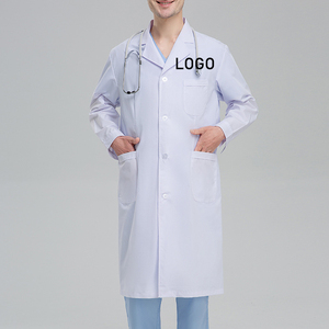 Robe à manches longues uniforme d'hôpital personnalisé blouse de laboratoire blanche d'hôpital médical <span class=keywords><strong>pharmacie</strong></span> infirmière blouse de laboratoire vétérinaire clinique chirurgicale pour animaux de compagnie - Product Image 1
