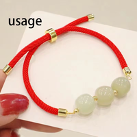 Accessoires de bijoux faits main DIY, bracelet en corde rouge en nylon, corde tressée pour couple, signe du zodiaque, produit semi-fini réglable