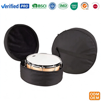 Sac de transport rembourré personnalisé pour caisse claire, en polyester, étui de rangement rond avec fermeture éclair, sac de transport portable