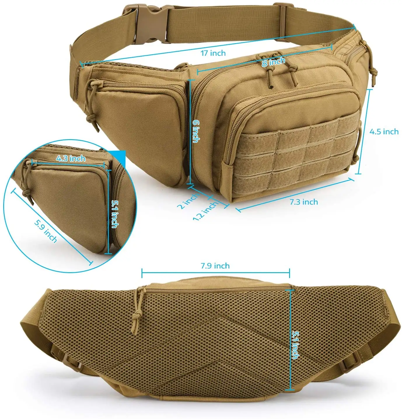 Multi-functional Portable Soft Gun Case Handgun Tactical Gun waist bag Concealed Gun Pouch Carry