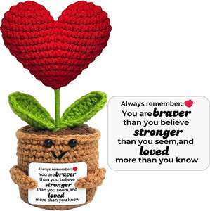 Christmas Thank You Gifts Positive Tulip Flowers Emotional Support Crochet Sunflower Knitted Flower Appreciation Retirement Gift - Product Image 5