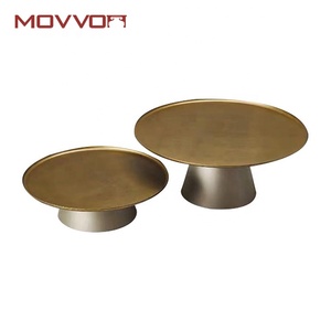 Table basse ronde en acier inoxydable, <span class=keywords><strong>de</strong></span> style minimaliste, haut <span class=keywords><strong>de</strong></span> gamme, lot <span class=keywords><strong>de</strong></span> 2 pièces - Product Image 4