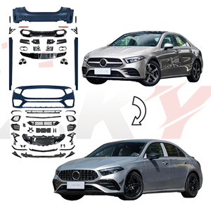 Nuevo <span class=keywords><strong>precio</strong></span> de descuento para W117 2019-2024 AMG45 Style PP + ABS Bolt-On Bodykit Bumper Grille Side Skirt - Product Image 1