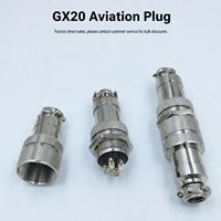 Connecteur d'aviation en ligne GX20, connecteur circulaire mâle-femelle à joint de bout, en alliage de zinc, résistant aux hautes températures