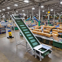 Solution de Convoyeur à Angle Élevé CE, Convoyeur à Crampons PVC Haute Efficacité, Convoyeur Incliné à Trémie Verte, Large Gamme d'Applications