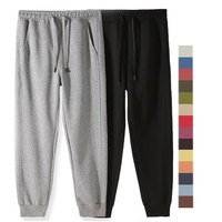Stock limité, faible MOQ, Vente chaude, Pantalon de jogging pour homme en coton élasthanne premium 320G, coupe décontractée, avec revers élastiques, uni, style streetwear