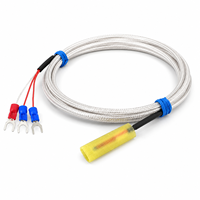 Sensor de Temperatura RTD PT100 Tipo Parche, Cable Trenzado de Fibra de Vidrio de 3 Hilos, Terminal en U, Montaje Superficial, Resistencia Térmica de Platino, OEM