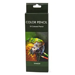 lápis de cor deli Suppliers-Lápis de pele apagável deli kunhui, lápis de cor premier para lápis eco-amigável, com suporte, crayola, 18 cores