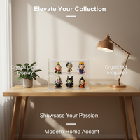Vitrine de présentation transparente en PS pour blind box, vitrine anti-poussière pour figurines avec porte coulissante pour objets de collection, Pop Mart