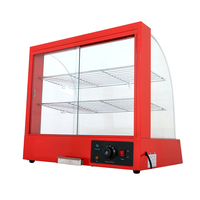 Table commerciale à 2 couches, verre incurvé, affichage de chauffe-aliments électrique, vitrine pour Restaurant