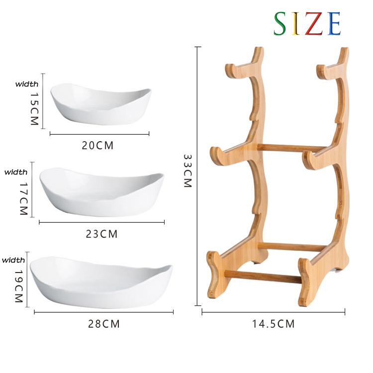 Bamboo and Ceramic Dinner Plate Set Modern Nordic Style Durable Kitchenware · image 6