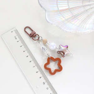 Candy <b>Star</b> Charm Keychain Girls Backpack Charm Headphone Case Accessories Car Keyring Jewelry Gift Bag Gradient Creative Gifts - Product Image 4