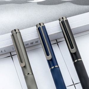 Wholesale 1.0Mm Custom Logo Premium Office Meeting Business Ballpoint <b>Pens</b> Multi-Color Barrel With Brushed Metal Finish - Product Image 2