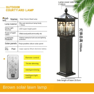 Lámpara Solar LED para Jardín, Poste de Luz para Exteriores, Aleación de Aluminio, Resistente al Agua IP65, Luz Diurna de 5000K, Sensor de Movimiento, CRI90 - Product Image 3