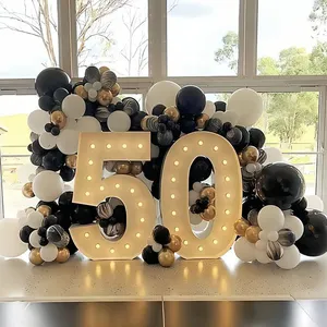 Letreros de letras grandes, números Led grandes, letras iluminadas 0 ~ 9, números de marquesina, 4 pies, 60 decoraciones de escenario para fiesta de cumpleaños