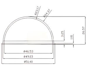 2 אינץ 'קטן מחשב ברור כיפת זכוכית מגן כיסוי אבטחה ccctv אבטחה ccctv זכוכית דיור אנטי וandal שקוף פגז 51.4x26.57mm - Product Image 4