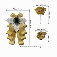 Ensemble de foulards et nœuds papillon métalliques à motif floral, vente chaude transfrontalière, directement de l'usine, pour usage quotidien de gentleman