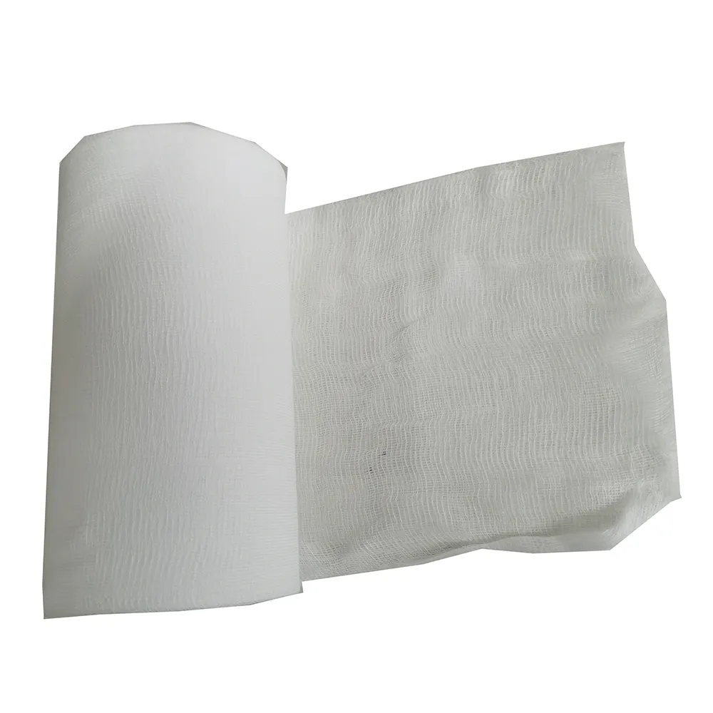 Rodillo de gasa de algodón absorbente, rollo de gasa jumbo con rayos x, 90cm X 100m