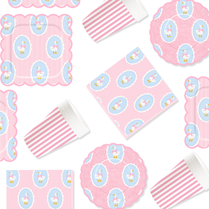 Decoración de Fiesta Temática de Animales DAMAI, Platos, Vasos y Servilletas de Papel Desechables de Color Rosa con Juego de Vajilla de Ganso para Fiesta de Bodas - Product Image 4