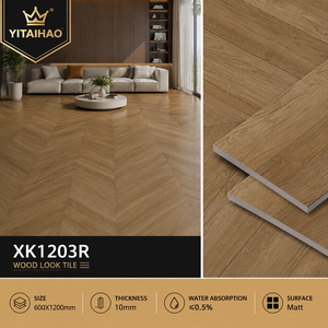 Carreaux de sol en céramique à motif chevrons moderne, imitation bois, résistants à l'usure, pour chambre et salle de bain, 600x1200mm, vente en gros - Product Image 1