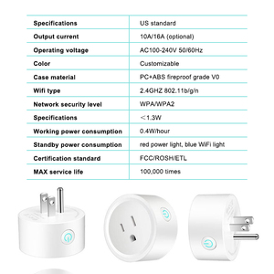 Ổ cắm thông minh Tuya WiFi có chức năng theo dõi năng lượng - Điều khiển từ xa. Được chứng nhận bởi FCC và phù hợp với thiết bị gia dụng và văn phòng. - Product Image 5