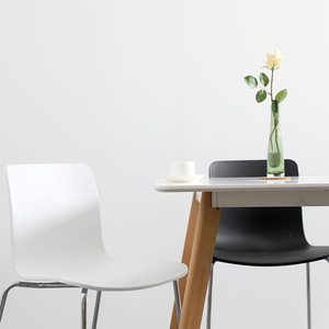 <b>Dining</b> <b>Chair</b> Plastic Modern Minimalist Stackable Electroplated Legs Black White Yellow Green <b>Red</b> Blue Gray 8019A - Product Image 3