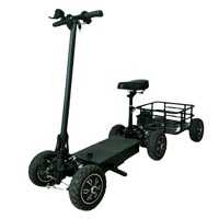 Scooter électrique à 4 roues, double moteur arrière, 48V21Ah 2400W, pneus tout-terrain de 11 pouces, vitesse maximale de 40 km/h, autonomie de 55-65 km, scooter électrique avec siège
