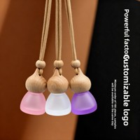 Nouveau modèle – Flacon vide de 8 ml pour parfum de voiture, en verre dépoli conique avec couvercle en bois, diffuseur d'huiles essentielles, populaire pour la voiture