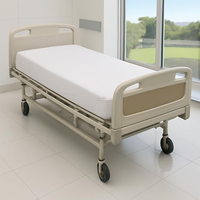 Draps-housses T200 en polyester doux 300TC blanc uni, style uni, personnalisables, pour soins hospitaliers, garnissage en coton de haute qualité