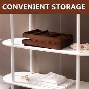 Accesorios de baño extensibles de <span class=keywords><strong>madera</strong></span>, <span class=keywords><strong>bandeja</strong></span> Caddy para <span class=keywords><strong>bañera</strong></span> de teca, <span class=keywords><strong>bandeja</strong></span> plegable para mesa de baño con soporte para libro y copa de vino - Product Image 2