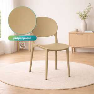 Sedie Oslo in Polipropilene con Schienale Ovale 43,5x55x80 Cm, Ergonomiche con Cuscinetti in Gomma Antigraffio, Ideali per Uso Interno ed Esterno - Product Image 3