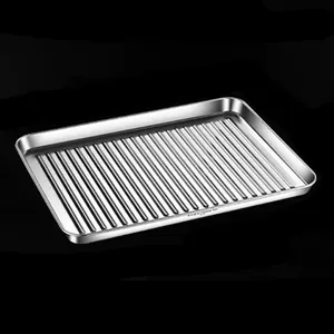 304 Stainless steel home barbecue tray grilled fish plate bread baking dishes