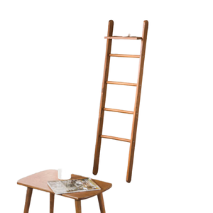 Échelle à couvertures et serviettes en bambou faite à la main, 5 niveaux, détachable, décorative, pour salle de bain, cuisine, salon - Product Image 1
