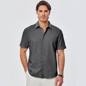 Chemises à manches courtes pour hommes, imprimées, col montant, décontractées, respirantes, pour la plage, l'été, avec poche, ODM - Product Image 5