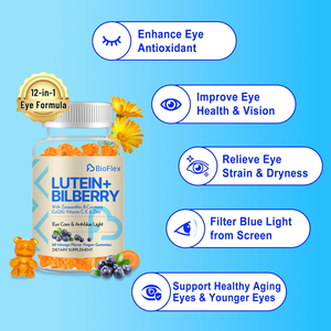 Suplementos Dietéticos en Gomitas para la Salud Ocular de Adultos con Luteína, Zeaxantina, Extracto de Arándano, CoQ10, Vitamina C y E, Marca Privada OEM - Product Image 3