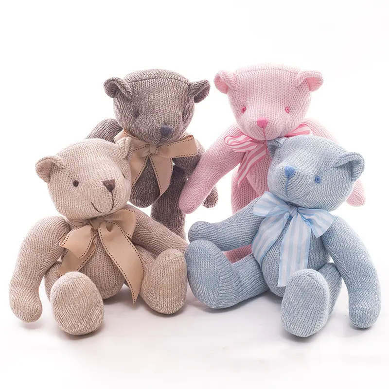 Kawaii 28cm DIY Crochet Animal Toy Knit bear Crochet Toy Handmade Wholesale Baby Toys Crochet for child gifts