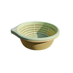 Plastic Colander Double Layer <b>Round</b> Kitchen Vegetable Fruit Strainer With Hook For Storage And Drainage - Product Image 5