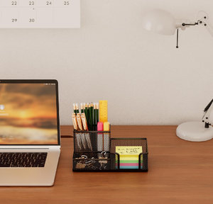 Organizador de Escritorio para Bolígrafos, Suministros de Oficina con 3 Compartimentos, Accesorios de Escritorio y Organizadores de Espacio de Trabajo para el Hogar y la Escuela, Color Negro - Product Image 6