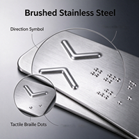Panneau Braille en Acier Inoxydable, Plaque Indicatrice de Direction Tactile, Panneau Braille Personnalisable Accessible pour la Signalisation Publique