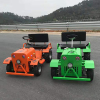 QIQU Traktor Roda Empat 200kg Beban Muat, Dua Kursi, Motor Diferensial 48V 600W, Kendaraan Listrik