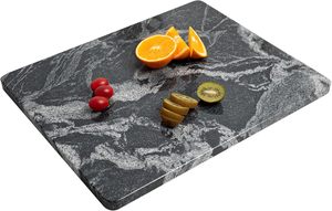 Planche à découper en marbre noir de luxe durable, double face, pour charcuterie, fromage, sushi et légumes - Product Image 1