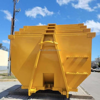 Grande benne à déchets de construction en acier recyclé avec porte coulissante, benne à déchets métallique renforcée de type bac à benne à crochet