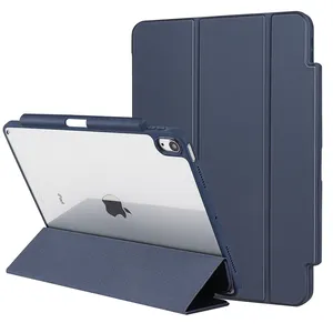 Ốp Cho iPad Pro 12.9, Thế Hệ Thứ 5/4/3 Với Giá Đỡ Ốp Lưng Mỏng Bằng Da Pu Trong Suốt Vỏ Bàn Bảo Vệ Chân Đế Thông Minh Gấp 3