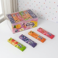 Bonbons gélifiés multicolores en forme de dessin animé aux saveurs variées, goût sucré, emballage en boîte, vente en gros en vrac