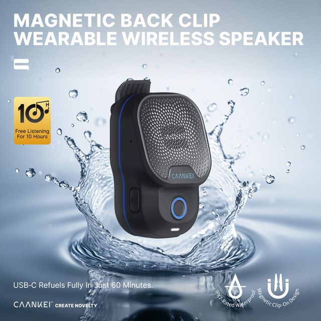 Smart Voice-Activated Speaker, Mini Portable Wireless Speaker with ENC Noise Cancellation and Built-in Microphone
