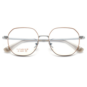 Montures de lunettes Danyang rectangulaires en titane pur, monture complète confortable unisexe 6053, verres acryliques, lignes hexagonales, octogones - Product Image 2