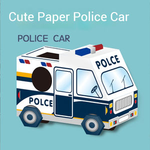 Costume de voiture de police portable pour enfants, jouet de jeu de rôle en carton à faire soi-même - Product Image 2