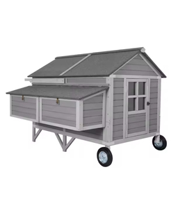 Pollaio Mobile in Legno con Cassetta per la Nidificazione, Grande Gabbia per Polli con Robusta Struttura in Ferro, Durevole e Impermeabile - Product Image 1