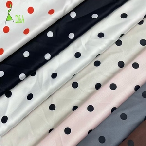 High Quality 1.1cm Polka Dot Printed Satin 100% Polyester Thick <strong>Fabric</strong> Soft Challis Alternative Women's Dresses Shirts Pajamas - Product Image 6
