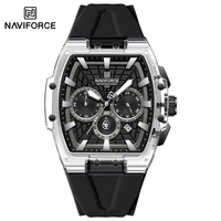 Montre chronographe pour homme NAVIFORCE officielle 6113, cadran carré, quartz analogique, style sport, marque privée, haute qualité